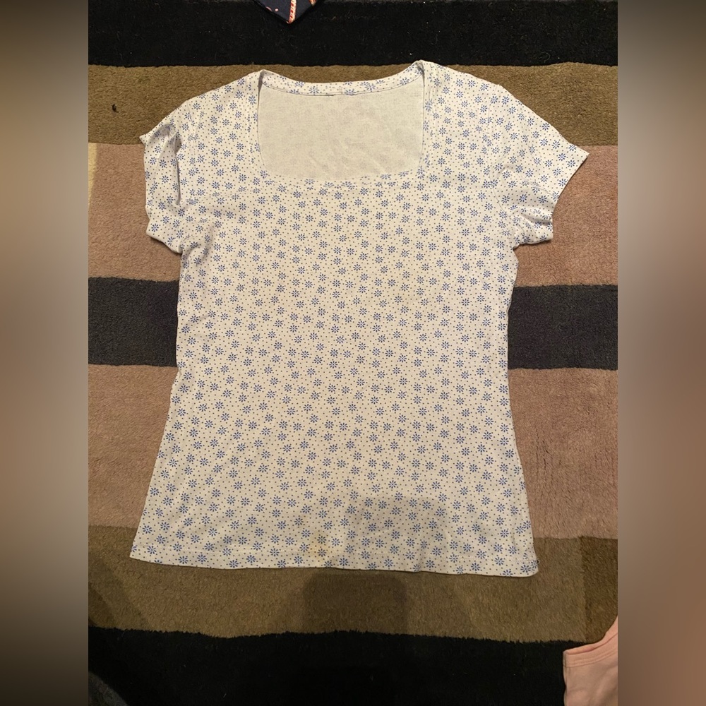 Floral square neck T-shirt
